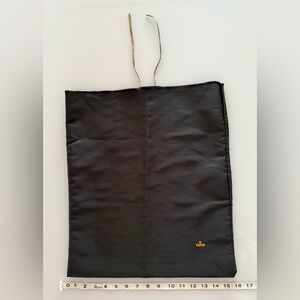 Authentic FENDI Black Dust Cover Bag Pouch 18x16” Gold Logo Built-in Leather Tie